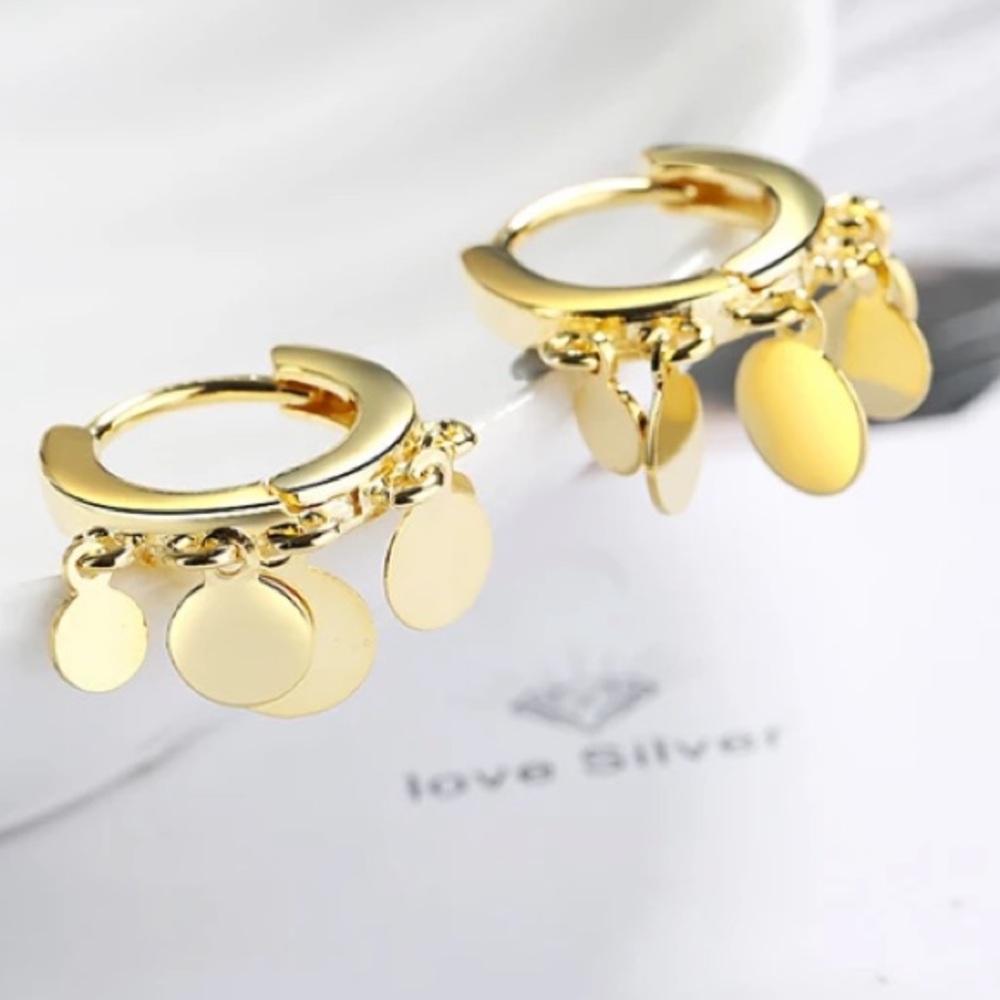 💛Insta 18K gold plated round tassel earrings - Picture 4 of 5